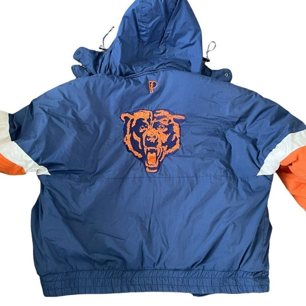Vintage Pro Player NFL Experience Chicago Bears Football Coat Jacket Large Rever